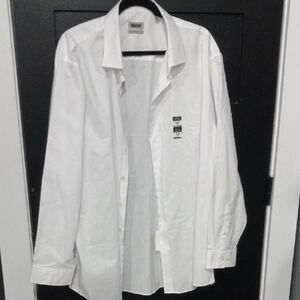 Unlisted Men's White Dress Shirt Slim Fit Cotton Blend Size 2XL